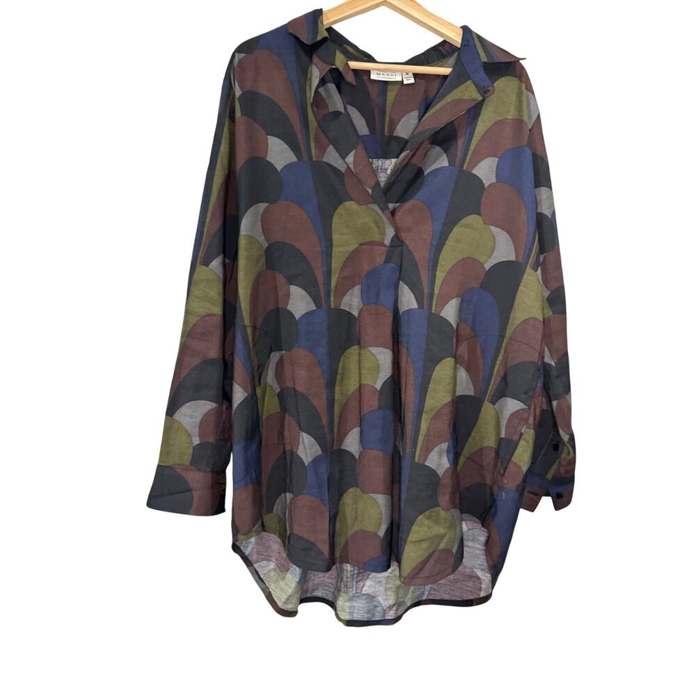 Masai Olive Night Gaby Tunic Lagenlook Top Medium